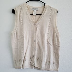 Jones New York Vest Sweater Cardigan